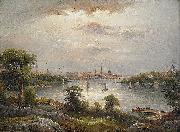 Ernfried Wahlqvist Stockholm from Stora Essingen oil painting